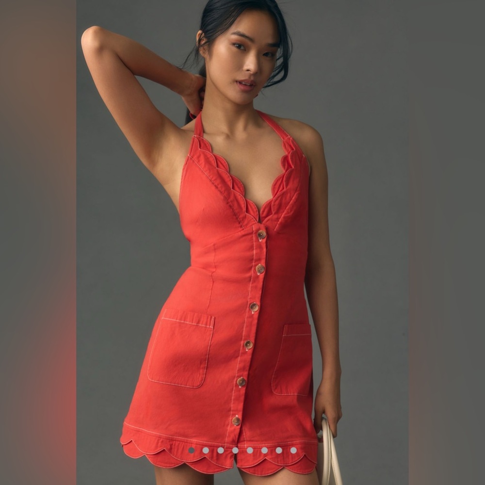 Anthropologie Maeve Halter V-Neck Mini Dress